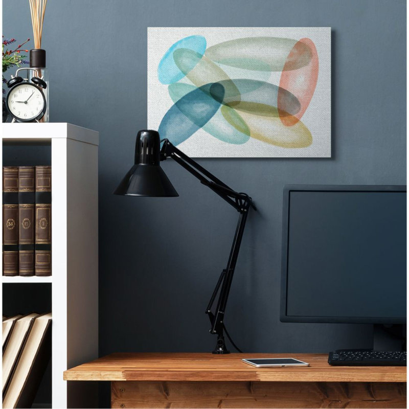 Reproduction d’art graphique de Daphné Polselli-impression d’art graphique opaque de style ovale coloré, Wrapped Canvas