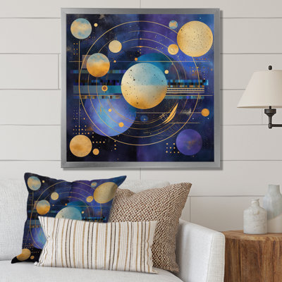 Purple Yellow Galactic Universe On Canvas Print