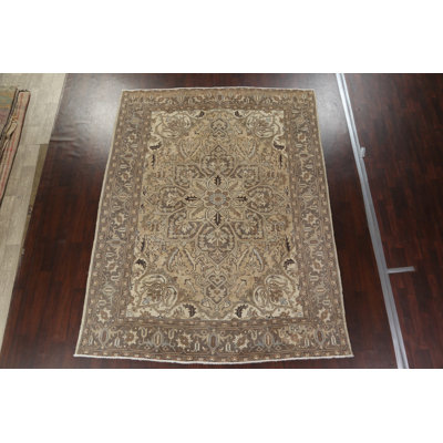 Tapis persan vieilli à motif vieilli noué à la main 8 po x 11 po