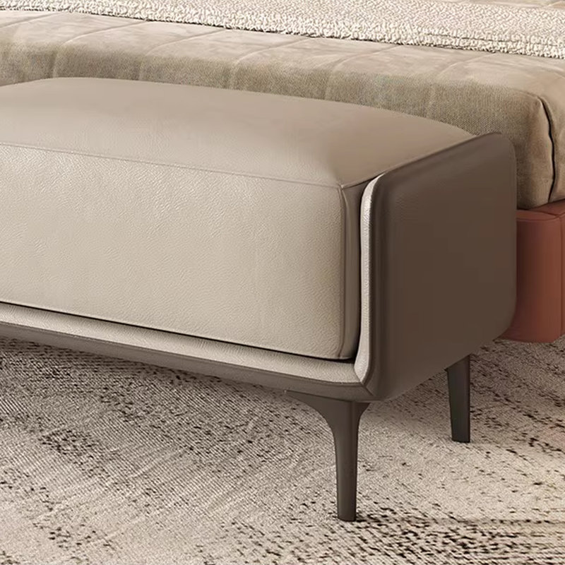 Banc rembourré, Beige / gris foncé