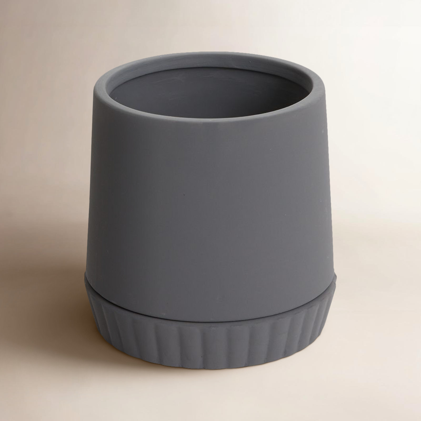 Millstone Ceramic Pot Planter, Gray, 7.75" H x 7.75" W x 7.75" D