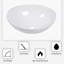 Lavabo de salle de bain vasque ovale en céramique blanche 16 x 13 pouces