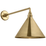 Thomas O'Brien, "Academy 17.5" Mack Barn Light in Matte Black with 9" Green Conical Savannah Shade