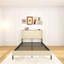 Grand lit plateforme, cadre de lit en métal avec station de charge, aucun sommier tapissier (beige), silencieux, facile à assembler.-746930376