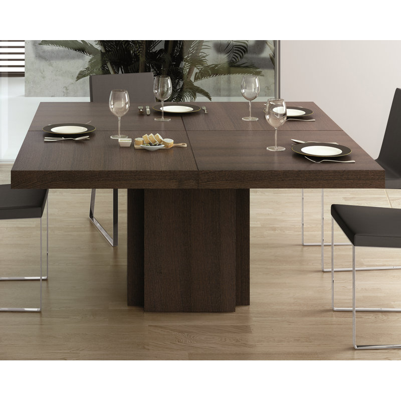 Dion Dining Table, 30" H x 59" W x 59" D, Brown/Brown 