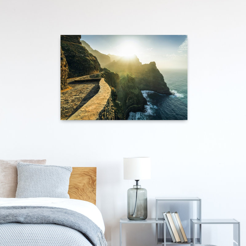 «Cliff Walk Abstract Coastal Landscape», reproduction d'art murale, H 24 po x l 36 po