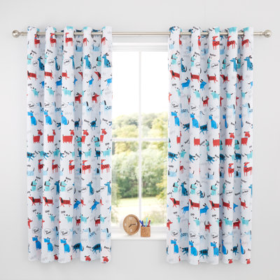 Woofing Dogs Room Darkening Curtain
