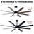 72 in. 8-Blade Black Low Profile Ceiling Fan with Integrated LED, Two-Toned Blades