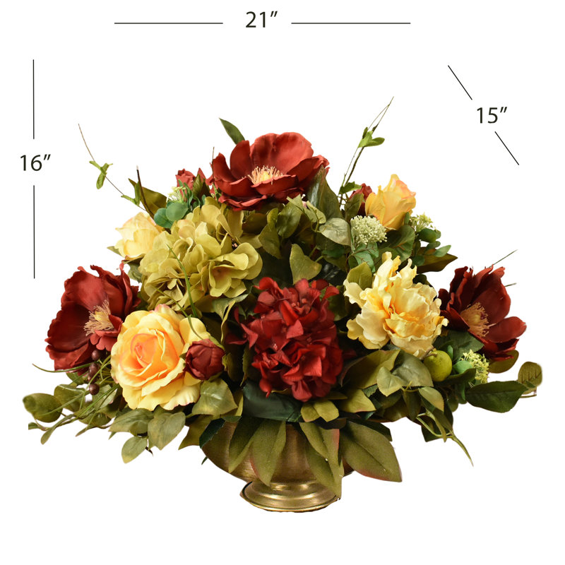 Faux Silk Magnolia Arrangement in Vase