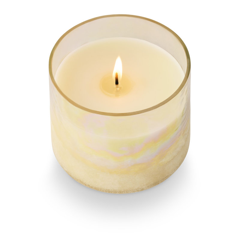 Bougie en verre baltique magnifiquement faite en bouleau de Santal, 368G