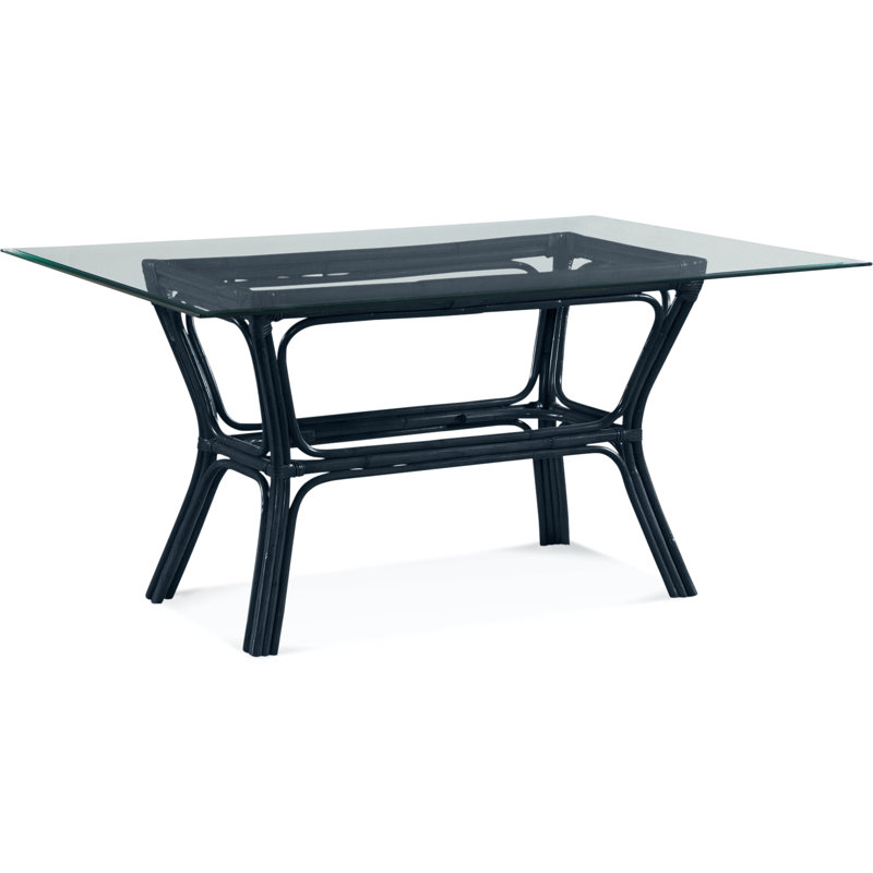 Trellis Glass Dining Table, 42" W x 60" L, Bisque