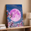 Toile Une scène de rêve avec de délicates branches de cerisiers en fleurs ornées de fleurs roses tendres sur fond de toile rose lumineuse-719245123