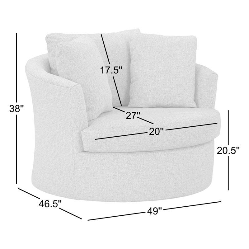 Fauteuil demi-tonneau pivotant de 49 po Ventura, Tanné