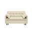 Lit simple tapissier beige, 53 po avec support de planche, coussin rembourré en éponge et cadre de panneau en bois massif, 2, lit de décor d'appartement 53 po, coussin, aucun sommier nécessaire-989415833