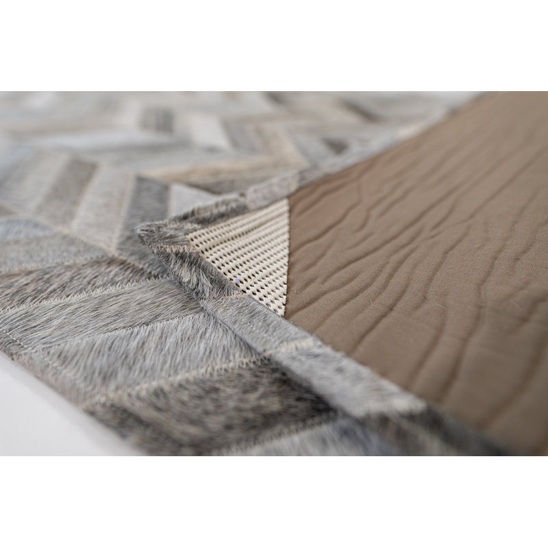Tapis gris / blanc Charlie-Leigh, Rectangle de 3 pi x 5 pi