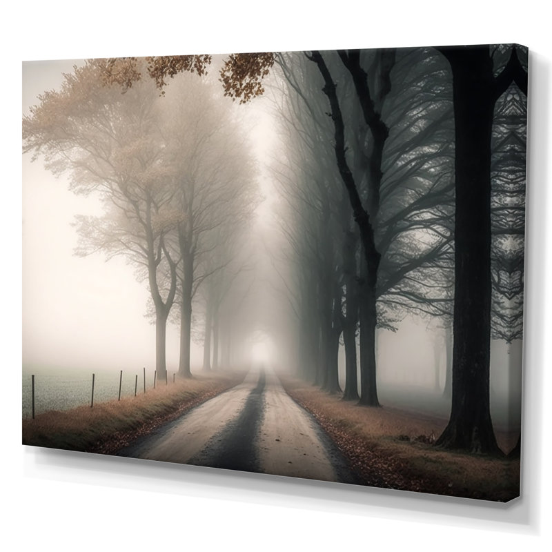 Art sur toile, "Misty Road Through The Forest II", H 30 po x l 40 po x P 1,5 po, Toile tendue
