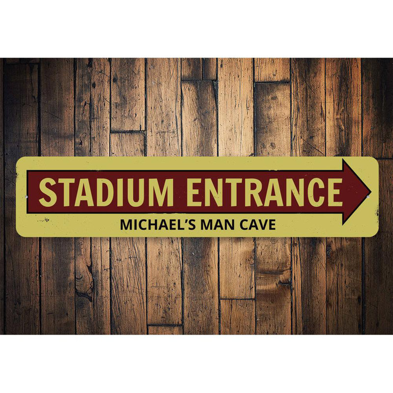 Plaque d'entrée en aluminium pour stade, H 4 po x l 18 po x P 0,04 po