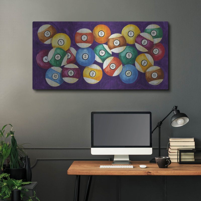 Art mural en métal Latitude Run® «Billiard Balls» par Andrea Strongwater, H 24 po x l 48 po