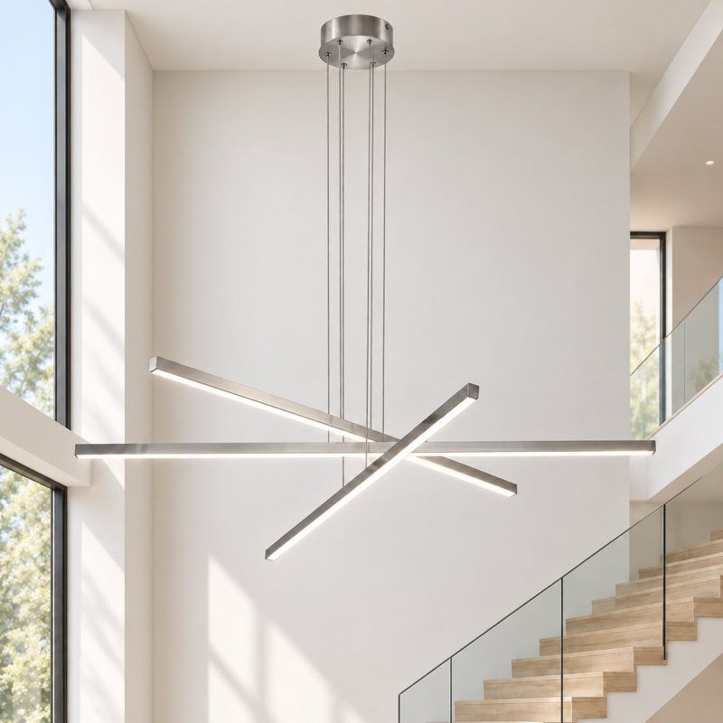 Luminaire suspendu en cristal à 6 lumières à DEL