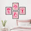«Pink Cloud Cow Fish Collages Shapes», impression encadrée sur papier, 4 pièces-97782402-97782403