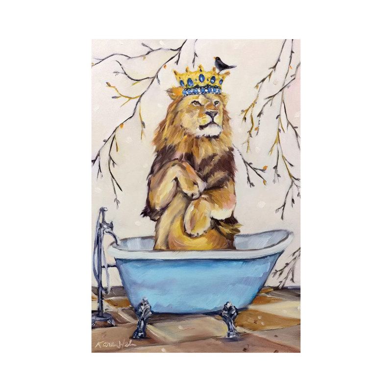 Scrub Like A Lion by Karen Weber - Painting on Canvas, 66.04 cm H x 45.72 cm W x 1.91 cm D, Wrapped Canvas