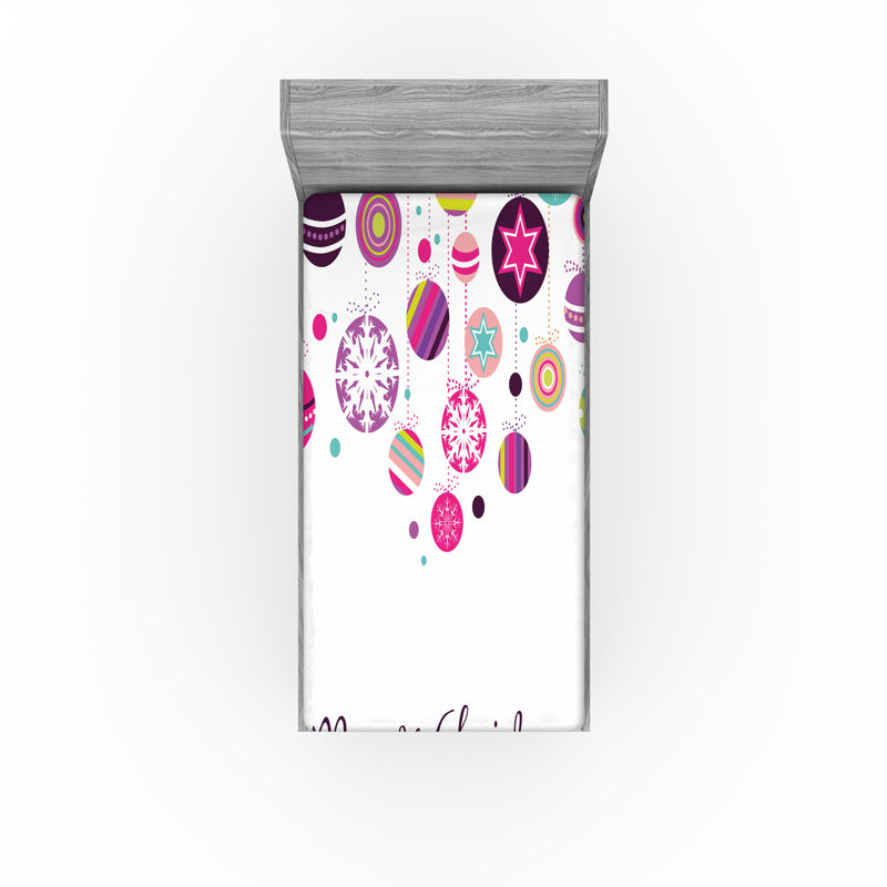 Multicolore de draps-housse Ambesonne Christmas, Drap-housse simple TG