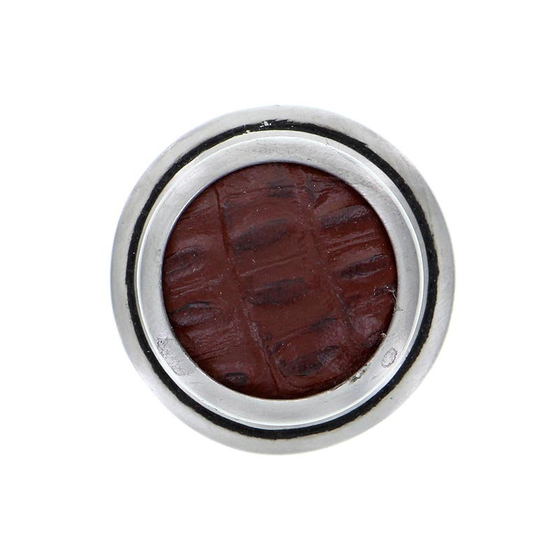 Equestre Round Knob, Antique Nickel, Large, Gray Stone
