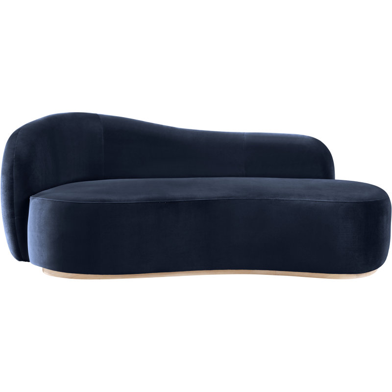 Chaise rembourrée en velours Gustavo, Velours marine