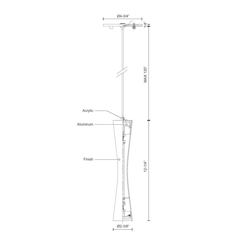 Robson Sleek Black and Brushed Nickel LED Pendant Light