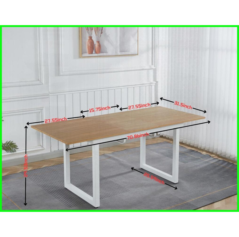 Table basse moderne pour économiser de l'espace pour le salon - longueur réglable, plateau en panneau de fibres à densité moyenne facile à nettoyer, pieds en métal