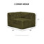 Canapé modulable deux places, couleur vert olive, en fausse fourrure, mousse comprimée haute densité, canapé de salon, fauteuil sans accoudoirs, coin