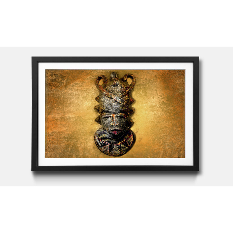 African Mask - Single Picture Frame Print, 40cm H x 60cm W