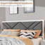 Structure de lit plateforme tapissier blanc avec tête de lit en tissu, aucun sommier nécessaire, support de lattes en bois robuste, assemblage facile, style moderne pour la chambre à coucher-1952615636