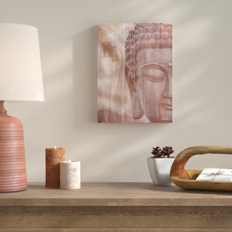 Reproduction d’art graphique sur toile tendue Bouddha par Olivia rose, H 16 po x l 12 po x P 1,5 po