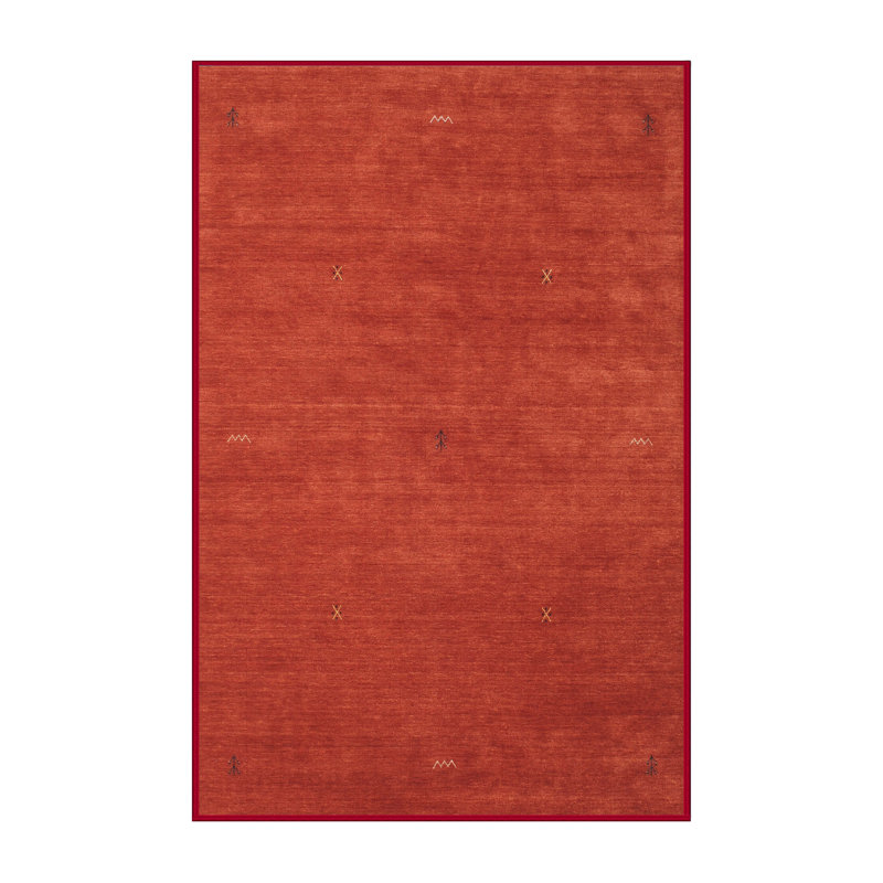 Tapis de zone rouge contemporaine, Rectangle 8 pi x 12 pi