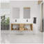 60" Wall Mounted Floating Double Sink Bathroom Vanity, Light Oak Plywood Cabinet with Drawers & Doors, Extra-Large Storage, Integrated Resin Sinks, Soft-Close Hardware