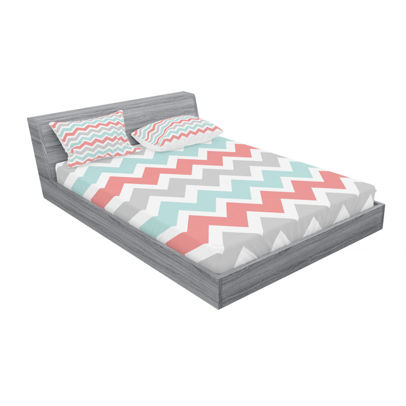 Microfiber Chevron Sheet Set, Full Sheet Set with Fitted Sheet