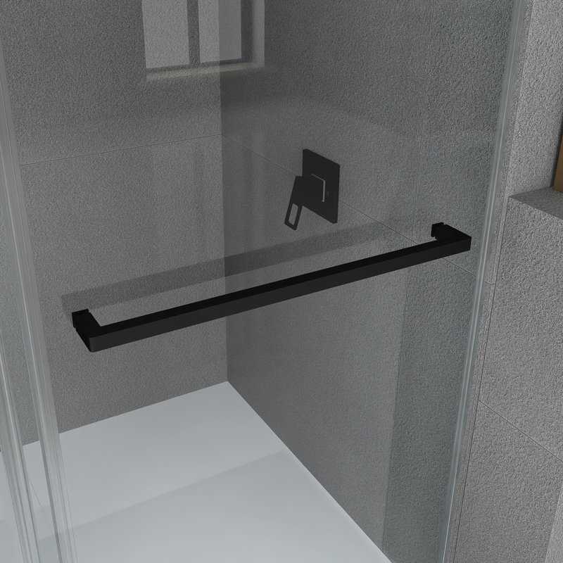 55''-59'' W x 72'' H Sliding Frameless Shower Door, Black