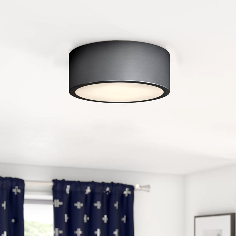 Minier Glass LED Flush Mount, Black