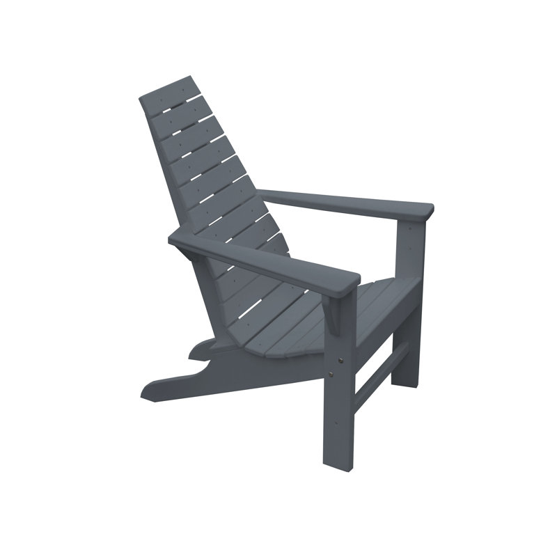 Cuadrado Outdoor Adirondack Chair, Dark Gray