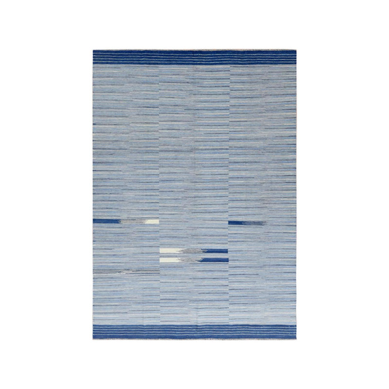 Tapis tissé à la main 6 pi 4 po x 9 pi 1 po à rayures nomades 94059AF0D5D146D392522FEA62A059DE