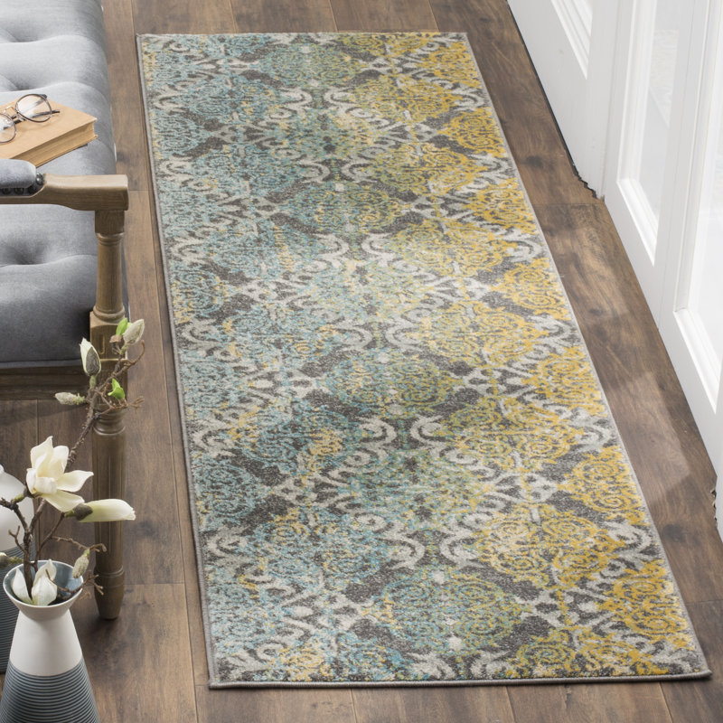 Tapis performance damassé Allard, Tapis de couloir 2 pi 2 po x 7 pi