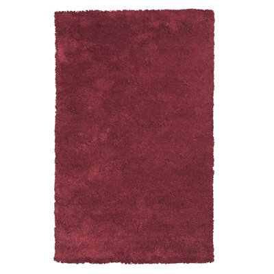 Tapis rond 8 po en polyester rouge