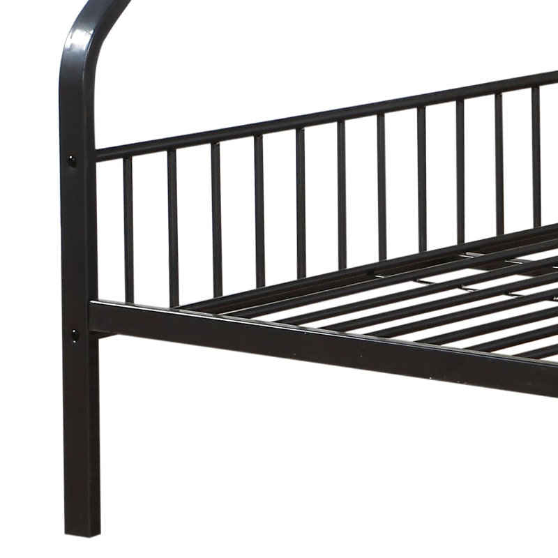 Lit superposé en métal Gunmetal avec support de matelas robuste et facile d'accès
