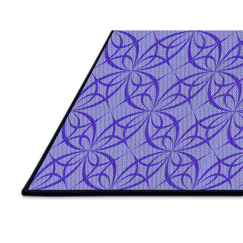 Tapis bleu marine à motif géométrique Ginnungagap, Rectangle 5 pi x 7 pi