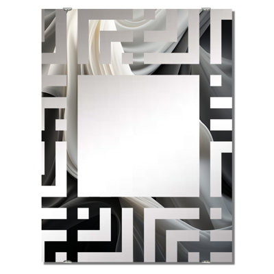 Grey Soothing Shadows Wall Mirror, Abstract Collages Modern - Grey Soothing Shadows III