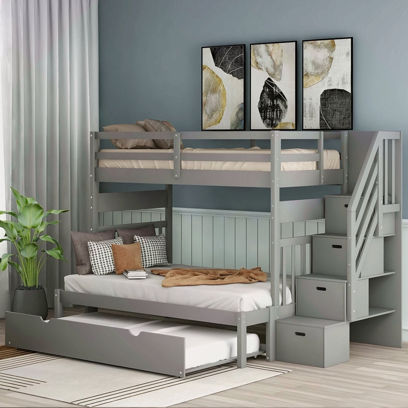 Twin Over Twin/Full Bunk Bed With Twin Size Trundle