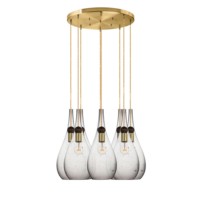 Earth 8 - Light Chandelier, Smoke Glass, Ship Rod, 72" H x 18" W x 18" D
