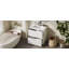 Meuble-lavabo autoportant de 30 po avec lavabo en céramique et tiroirs à extension complète-126271716