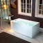 67" x 32" Freestanding Soaking Acrylic Rectangular Bathtub with Reversible Drain-58955094